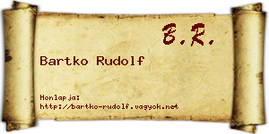 Bartko Rudolf névjegykártya